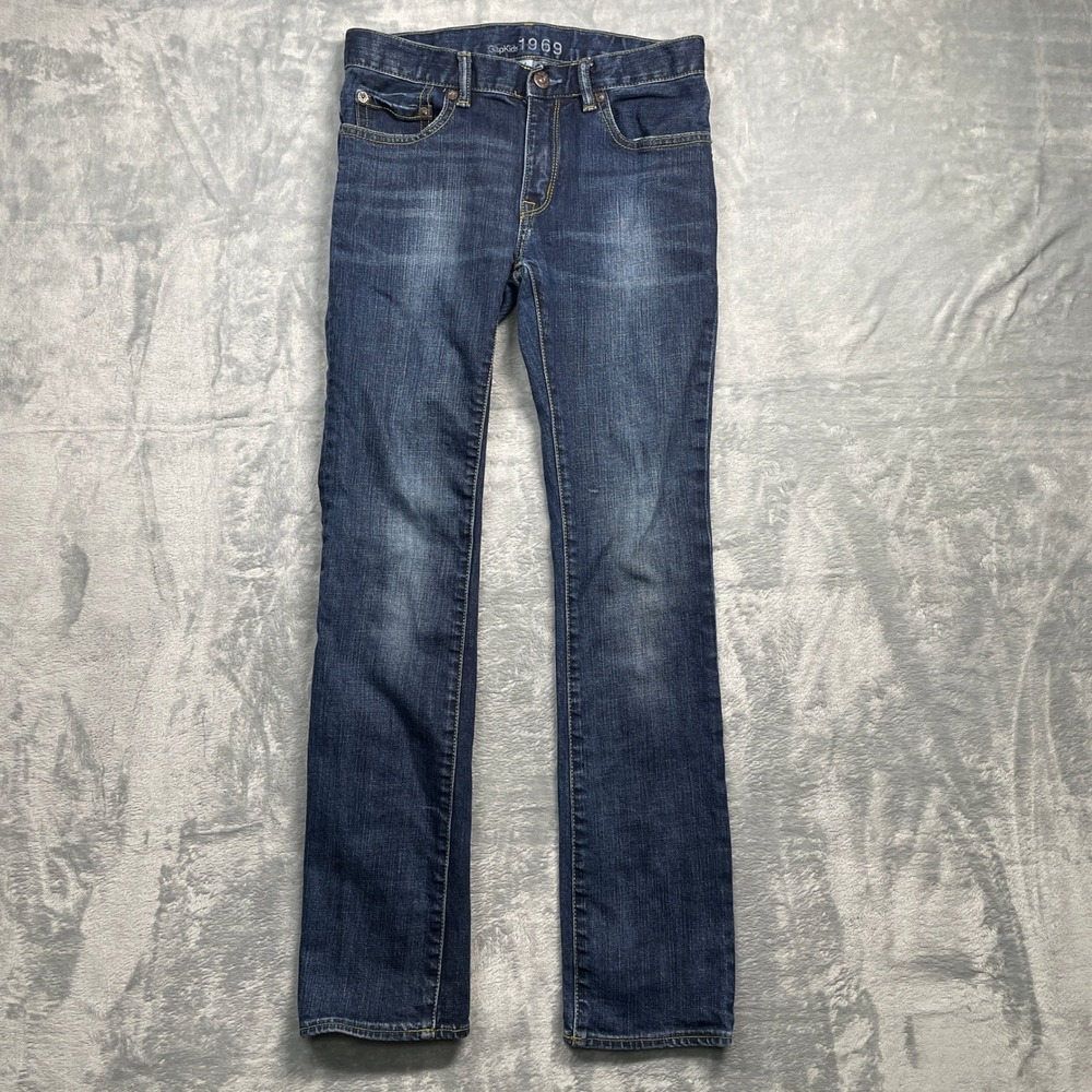 Gap Kids 1969 Skinny Jeans Dark Wash Adjustable Waist Boys Size 14